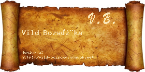 Vild Bozsóka névjegykártya
