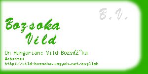 bozsoka vild business card